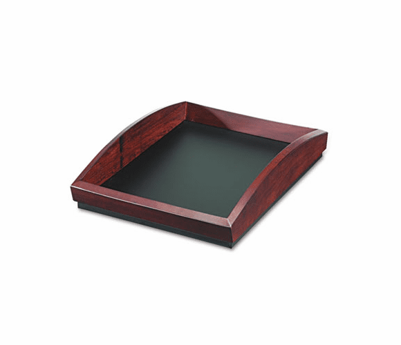 ROL19200 Executive Woodline II Front Loading Single Letter Desk Tray, Wood, Mahogany By ROLODEX