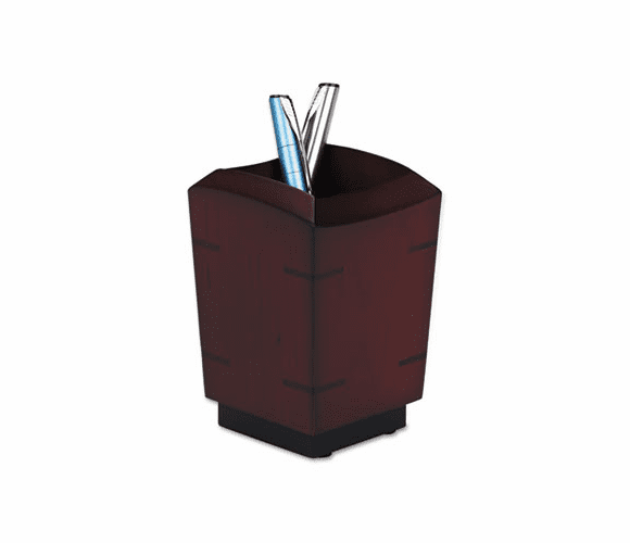 ROL19230 Executive Woodline II Pencil Cup, 3 1/4 x 3 1/4 x 4 5/8, Mahogany By ROLODEX
