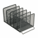 ROL22141 Mesh Stacking Sorter, Five Sections, Metal, 8 1/2w x 14 1/4d x 7 1/2h, Black By ROLODEX