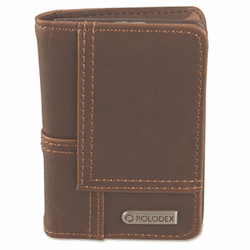 ROL22335 Explorer Leather Personal Card Case, 36-Card Capacity, 2 3/4 x 4, Brown By ROLODEX