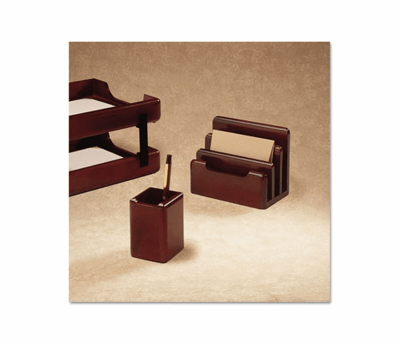 ROL23380 Wood Tones Pencil Cup, Mahogany, 3 1/8 x 3 1/8 x 4 1/2 By ROLODEX