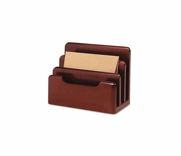 ROL23420 Wood Tones Desktop Sorter, Three Sections, Wood, Mahogany By ROLODEX