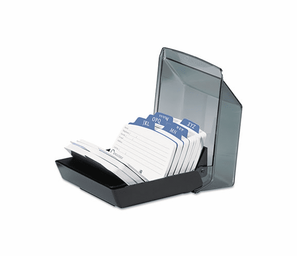 ROL67093 Petite Covered Tray Card File Holds 250 2 1/4 x 4 Cards, Black By ROLODEX