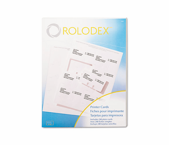 ROL67620 Laser/Inkjet Rotary File Cards, 2 1/4 x 4, 8 Cards/Sheet, 240 Cards/Pack By ROLODEX