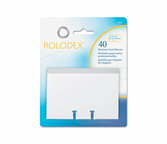 ROL67691 Business Card Tray Refill Sleeves, 2 5/8 x 4, Clear, 40/Pack By ROLODEX
