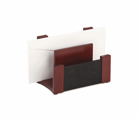 ROL81765 Desktop Sorter, Wood/Faux Leather, 7 1/8 x 6 11/16 x 4 1/8, Black/Mahogany By ROLODEX