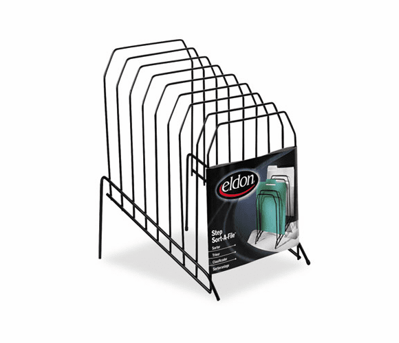 ROLE03946 Sorter, Eight Sections, Wire, 8 x 10 3/8 x 12 1/2, Black By ELDON OFFICE PRODUCTS
