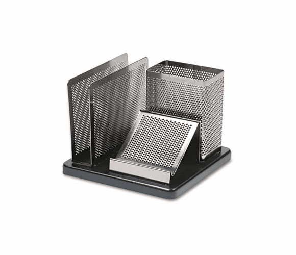 ROLE23552 Distinctions Desk Organizer, 5 7/8 x 5 7/8 x 4 1/2, Metal/Black By ROLODEX