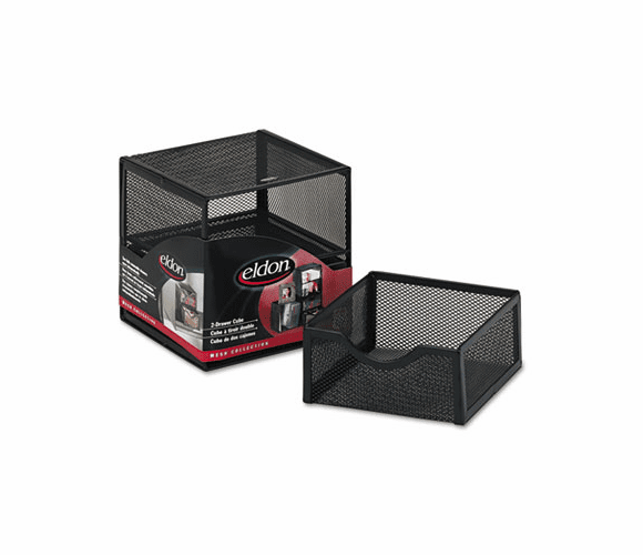 ROLFG9E5600BLA Organization Two-Drawer Cube, Wire Mesh, Storage, 6 x 6 x 6, Black By ROLODEX