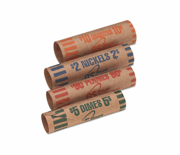 RSIFSW216N Preformed Tubular Coin Wrappers, 54 Each Pennies/Nickels/Dimes/Quarters, 216/Box By ROYAL SOVEREIGN INTERNATIONAL