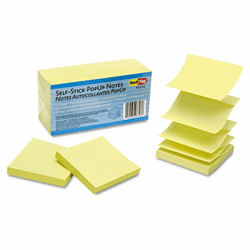 RTG23703 Self-Stick Pop-Up Note Refills, 3 x 3, Yellow, 12 100-Sheet Pads/Pack By REDI-TAG CORPORATION