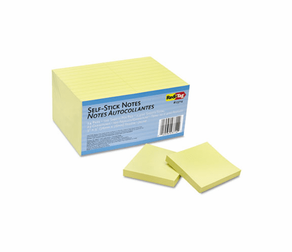 RTG23714 Self-Stick Notes, 3 x 3, Yellow, 24 100-Sheet Pads/Pack By REDI-TAG CORPORATION