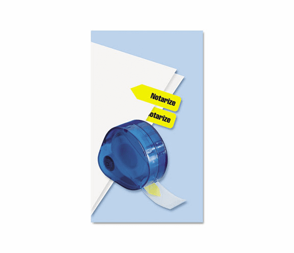 RTG60435 Arrow Page Flags in Dispenser, "Notarize", Yellow, 120 Flags/Dispenser By REDI-TAG CORPORATION