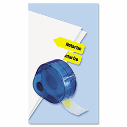 RTG60435 Arrow Page Flags in Dispenser, "Notarize", Yellow, 120 Flags/Dispenser By REDI-TAG CORPORATION
