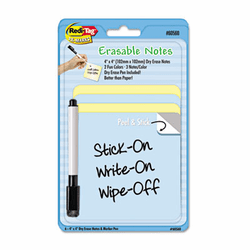 RTG60560 Self-Stick Notes with Dry Erase Pen, 4 x 4, Blue/Yellow, 6/Pack By REDI-TAG CORPORATION