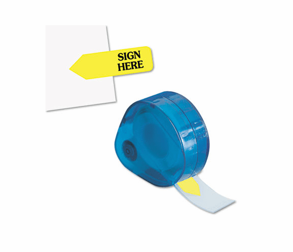 RTG81014 Arrow Message Page Flags in Dispenser, "Sign Here", Yellow, 120 Flags/Dispenser By REDI-TAG CORPORATION