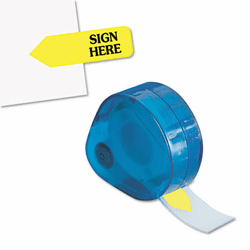 RTG81014 Arrow Message Page Flags in Dispenser, "Sign Here", Yellow, 120 Flags/Dispenser By REDI-TAG CORPORATION