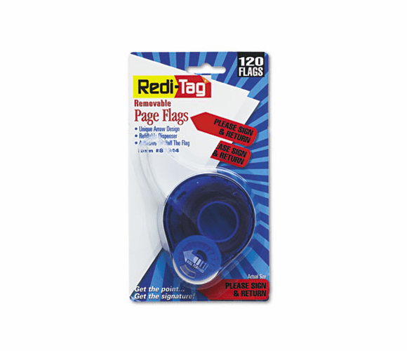 RTG81344 Arrow Page Flags in Dispenser, "Please Sign and Return", Red, 120 Flags By REDI-TAG CORPORATION