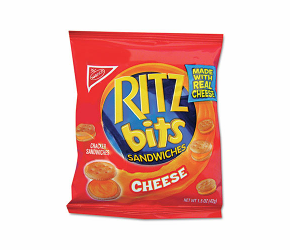 RTZ06834 Ritz Bits, Cheese, 1 1/2 oz Packs, 60 Packs/Carton By NABISCO FOOD GROUP
