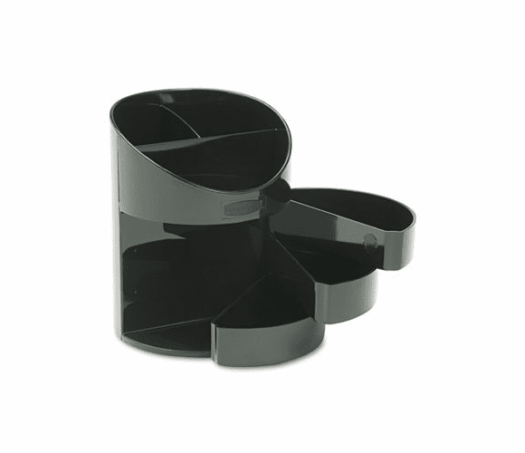 RUB14095ROS Small Storage Divided Pencil Cup, Plastic, 4 1/2 dia. x 5 11/16, Black By RUBBERMAID