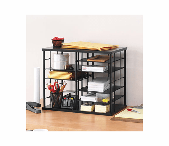 RUB1738583 12-Slot Organizer, MDF, Desktop Sorter, 21 x 11 3/4 x 16, Black By RUBBERMAID