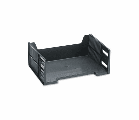 RUB17601 Stackable High-Capacity Side Load Letter Tray, Polystyrene, Ebony By RUBBERMAID