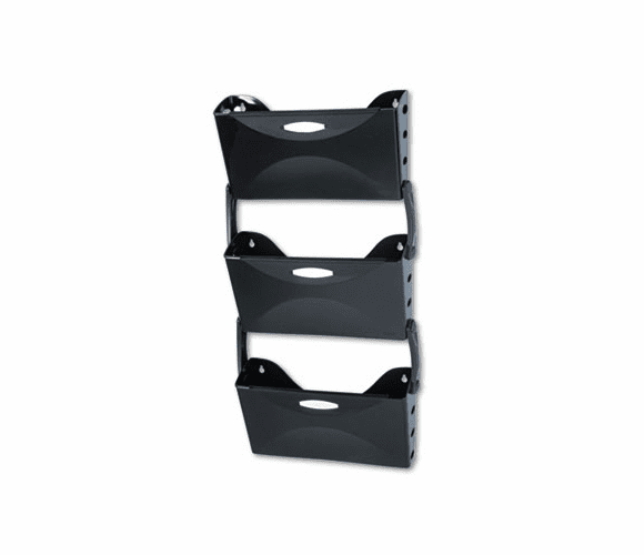 RUB18523 Ultra Hot File Three Pocket Wall File Set, Letter, Black By RUBBERMAID