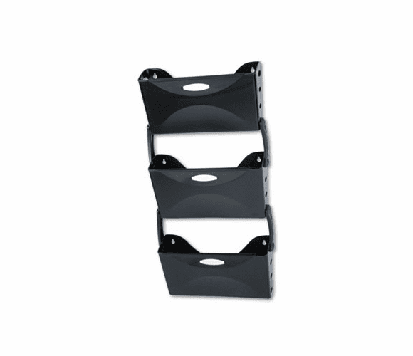 RUB18563 Ultra Hot File Three Pocket Wall File Set, Legal, Black By RUBBERMAID