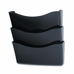 RUB65974ROS Unbreakable Three Pocket Wall File Set, Letter, Smoke By RUBBERMAID