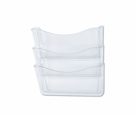 RUB65976ROS Unbreakable Three Pocket Wall File Set, Letter, Clear By RUBBERMAID