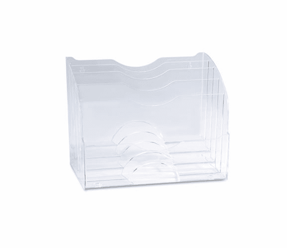 RUB94610ROS Two-Way Organizer, Five Sections, Plastic, 8 3/4 x 10 3/8 x 13 5/8, Clear By RUBBERMAID