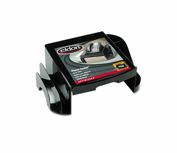 RUB94616ROS Optimizer Phone Center with Drawer, 14 7/8 x 10 1/4 x 5 7/8, Black By RUBBERMAID