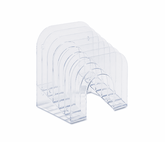 RUB96600ROS Six-Tier Jumbo Incline Sorter, Plastic, 9 3/8 x 10 1/2 x 7 3/8, Clear By RUBBERMAID