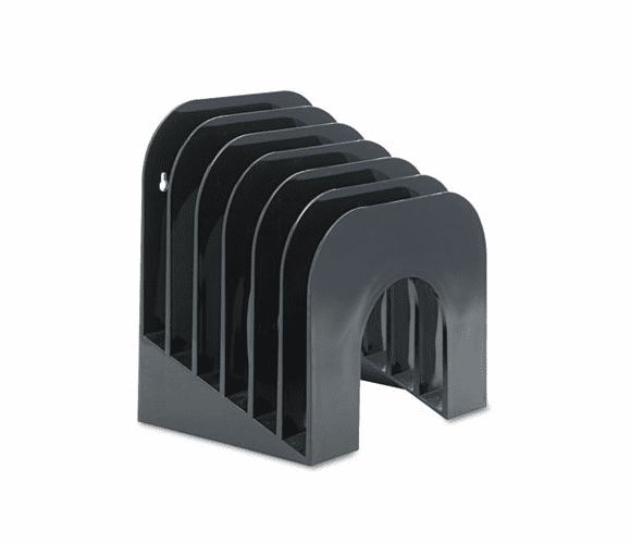 RUB96601ROS Six-Tier Jumbo Incline Sorter, Plastic, 9 3/8 x 10 1/2 x 7 3/8, Black By RUBBERMAID