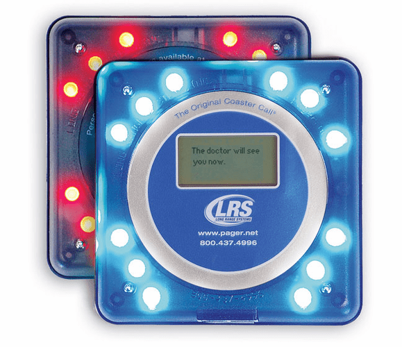 RX-AC-BL Alphanumeric Coaster Pager - Coaster Call - Blue By LRS