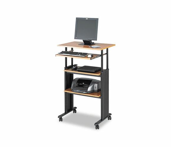 SAF1929MO Adjustable Height Stand-Up Workstation, 29w x 22d x 49h, Oak By SAFCO PRODUCTS