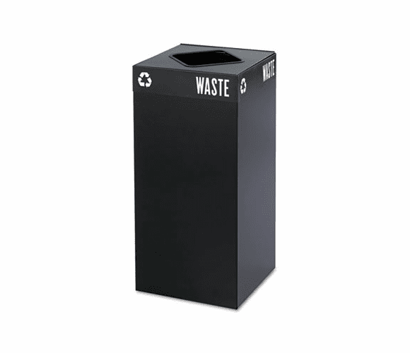 SAF2982BL Public Square Recycling Container, Square, Steel, 31 gal, Black By SAFCO PRODUCTS