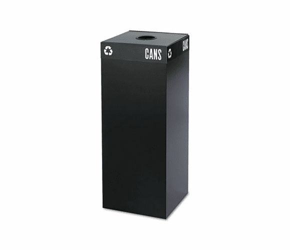 SAF2983BL Public Square Recycling Container, Square, Steel, 37 gal, Black By SAFCO PRODUCTS