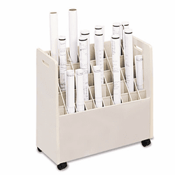SAF3083 Laminate Mobile Roll Files, 50 Compartments, 30-1/8w x 15-3/4d x 29-1/4h, Putty By SAFCO PRODUCTS