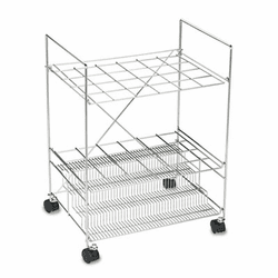 SAF3089 Chrome Wire Roll File, 24 Compartments, 22-1/2w x 14-5/8d x 32-1/4h By SAFCO PRODUCTS