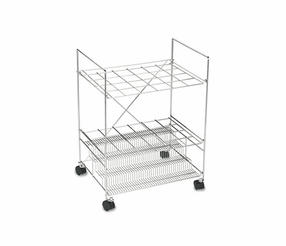 SAF3089 Chrome Wire Roll File, 24 Compartments, 22-1/2w x 14-5/8d x 32-1/4h By SAFCO PRODUCTS