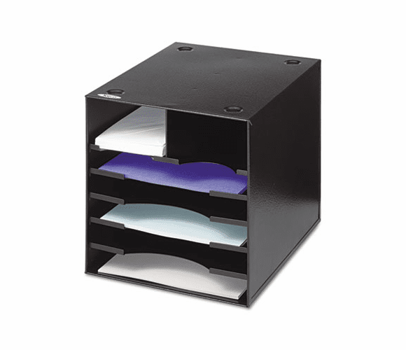 SAF3111BL Steel Desktop Sorter, Seven Compartments, Steel, 12 x 12 x 11, Black By SAFCO PRODUCTS
