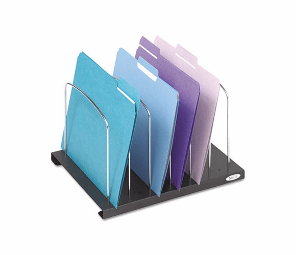 SAF3117BL Adjustable Six-Section Wire Rack, 14 1/4 x 8 1/4 x 11 1/4, Black By SAFCO PRODUCTS