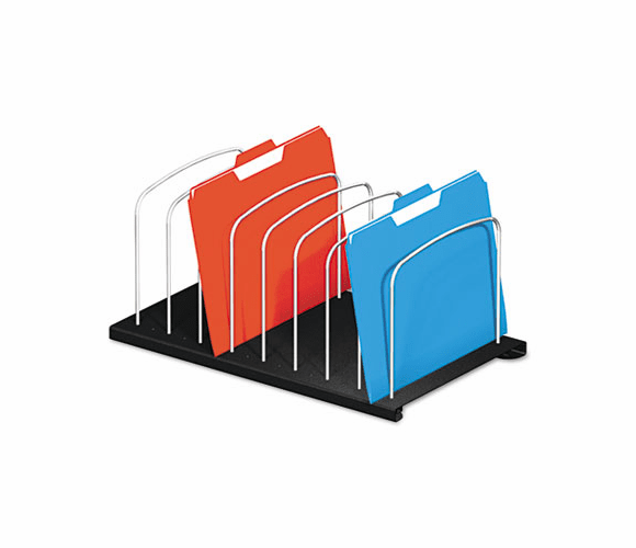 SAF3118BL Wire Slanted Vertical Organizer, Eight Compartments, Black By SAFCO PRODUCTS