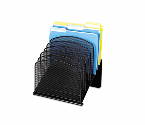 SAF3258BL Mesh Desk Organizer, Eight Sections, Steel, 11 1/4 x 10 7/8 x 13 3/4, Black By SAFCO PRODUCTS