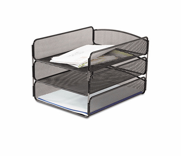 SAF3271BL Desk Tray, Three Tiers, Steel Mesh, Letter, Black By SAFCO PRODUCTS