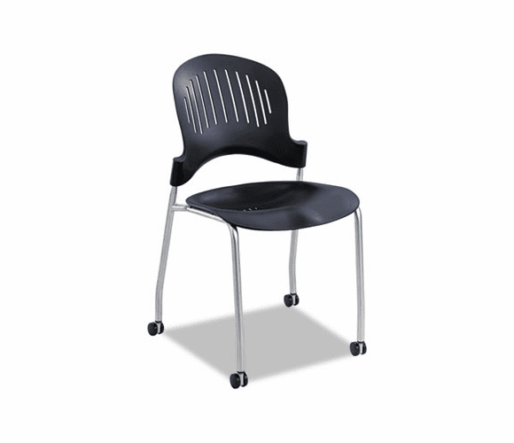 SAF3385BL Zippi Plastic Stack Chair, 18-3/4w x 21-1/2d x 33-1/2h, Black By SAFCO PRODUCTS