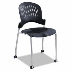 SAF3385BL Zippi Plastic Stack Chair, 18-3/4w x 21-1/2d x 33-1/2h, Black By SAFCO PRODUCTS