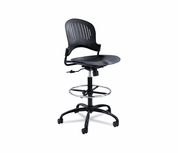 SAF3386BL Zippi Plastic Extended-Height Chair, Black By SAFCO PRODUCTS