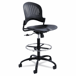 SAF3386BL Zippi Plastic Extended-Height Chair, Black By SAFCO PRODUCTS